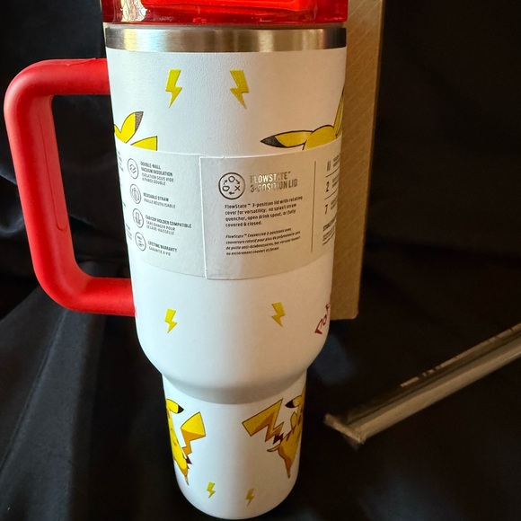 New Stanley Pokemon 40oz white and red Quencher Tumbler Pikachu - Picture 6 of 7